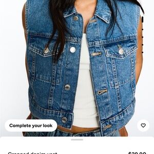 Bershka Blue Denim Vest